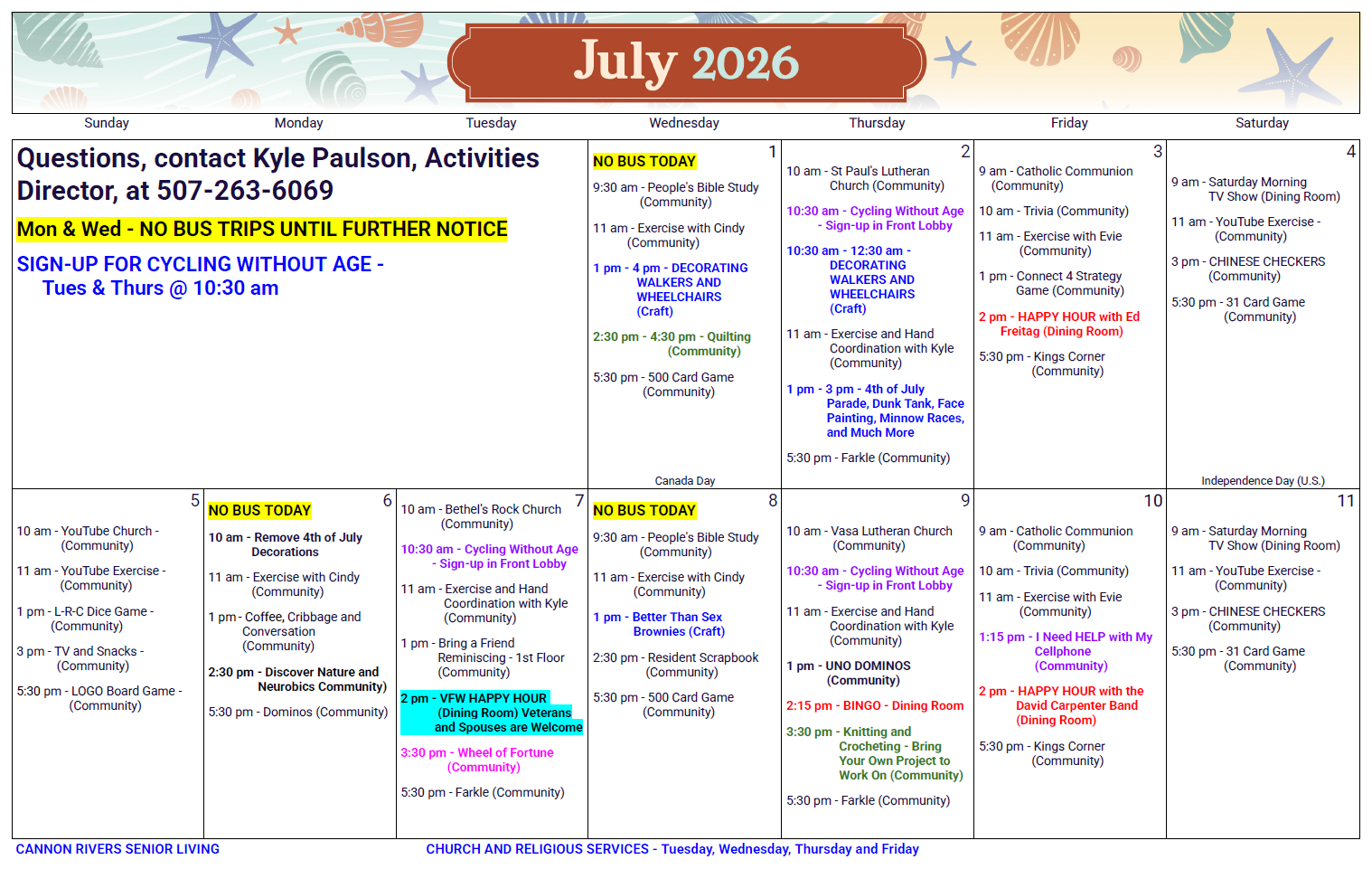 JULY 2026 CALENDAR